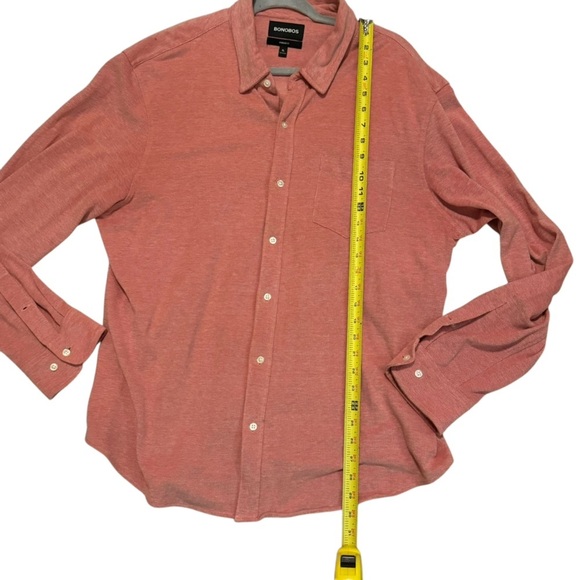 Bonobos Standard Fit salmon Oxford Cotton Knit Button-Up Shirt XL - Picture 3 of 12